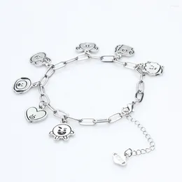 Charm Bracelets Love Child Jewellery Stainless Steel Cute Animal Metal Male Korean Kpop Accessories For Women Girl Gifts