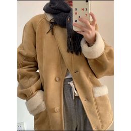 Grass All Wool Lamb Composite Fur Integrated Coat For Women's Suede Autumn And Winter New Little Fragrance Slim Korean Edition 9956