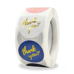 Gift Wrap 500Pcs/roll Thank You Stickers For Envelope Sealing Labels Stationery Supplies 1inch Wedding Decoration Sticker