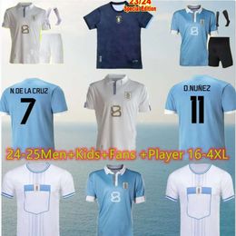 24/25 Euro Cup Uruguay Soccer Jerseys E.CAVANI R.BENTANCUR L.SUAREZ N.DELACRUZ Arrascaeta 2024 2025 R Araujo Bentancur Gimenez National Team Football Shirts