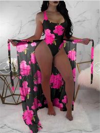 Swim wear 2-piece body with floral print with beach skirt 2024 women padded bikini swimsuits women swimsuit summer beach suits aquatic sports 240311