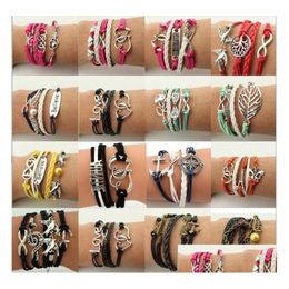 Charm Bracelets Mtilayer Wrap Bracelet Inspired Tree Of Life Love Heart Believe Infinity For Women Kids Fashion Jewelry Drop Delivery Dhxhn