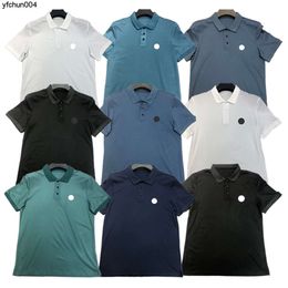 Mens Designer Polo Tshirt Donna Moda Ricamo Distintivo Business Solid Polo Camicie Calssic Petto Lettera t Tees Etichette complete Nm66