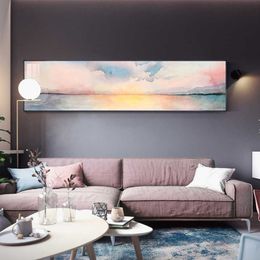 Wall Art Pictures Pink Clouds Seascape Paintings Posters and Prints Pictures For Living Room Landscape Modern Art265U