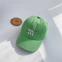 Ball Caps Childrens Kids Baseball Cap for Girl Boy Spring Summer Baby Sun Hat M Letter Embroidered Toddler Peaked Caps L2403