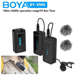 Parts Boya Byxm6 S1 S2 2.4ghz Condenser Wireless Lapel Microphone for Pc Smartphone Android Iphone Dslr Camera Streaming Youtube Vlog