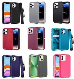 Phone Case Defender Case For iPhone 15 15 Pro Max 14 13 12 11 Xs Max XR Xs X 7 8 Plus Samsung S24 Military Grade Heavy Duty Hybrid Robot Case Shockproof Case & Belt Clip Holder