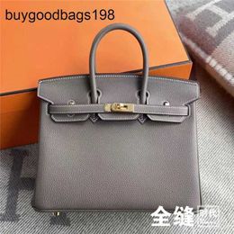 Designer Bag Womens Handbags Handmade 7a Pure Customised Love Horse Portable Womens European and American Platinum Lychee Pattern Togo Calf Leather Auyy Y33A