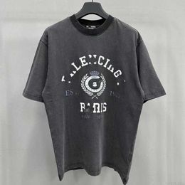 designer B Home High Edition Paris 24SS Short Sleeve Trendy Letter Print Street Loose ins Pure Cotton T-shirt for Men and Women Couples AR34