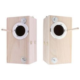 Wooden Bird Nesting Breeding Box House Parakeet Mating Case with Clear Window fo Q0KA234S