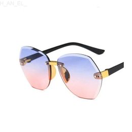 Sunglasses New Fashion Sunglasses for Kids Punk Oversize irregular Frameless Polygon UV400 Glasses Children Oculos De Sol Masculino L24312