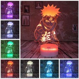 Japan Anime Naruto Figure Cool Adult 7 Colours Smart Change Night Light Boys Bedroom Table Decor Child Kids Teens Babys Christmas T2353