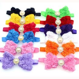 50pcs Pet Dog Bow Ties Chiffon Rose Diamond Ribbon Pet Bowties Dog Neck Collar Accessories Grooming Shop298x