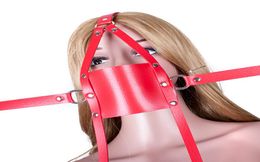 PU Leather Open Mouth Gag Head Harness Bondage Restraints Sexy Mask With Ball Gauged Adult Sex Toys For Couple Sex Products1733621