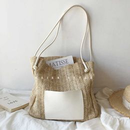 Woven Tote Bag Holiday Grass Bag Shoulder Large Capacity Shopping Beach Mother