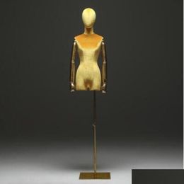 Other 10Style Golden Arm Colour Window Cotton Female Mannequin Body Stand Xiaitextiles Dress Form Jewellery Flexible Women Adjust262M D Dhagn