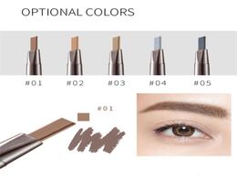 Eyebrow pencil waterproof sweatproof no blooming with brush pencils triangle head dualuse automatic rotating eye brow pen 12PCS7323637