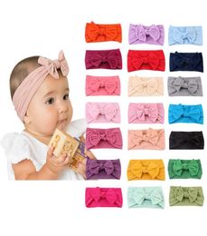 Baby Solid Headbands 22 Colours Bohos Bow Hairband Infant Hair Band Kids Girls Nylon Elastic Headband Toddler Baby Hair Accessories5864148
