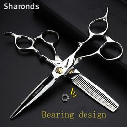 Japan 440C Hairdressing Scissors 5.566.577.5 Inch Scissors Beauty Salon Hairdressers Scissors Barber Scissors Sharp Wearable 240228