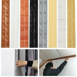 Wall Stickers Fashion 3D Self Adhesive Waterproof Border Skirting Baseboard Wallpaper Ceiling Decorative Strip Home DecorWall268Z