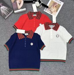 Sommer neue Damen-Strick-Polo-T-Shirts, Pullover, Luxusmarke, GG Damen-Designer-Pullover, T-Shirt, passend für 85–130 Pfund