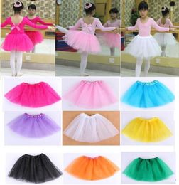18 colors Top Quality candy color kids tutus skirt dance dresses soft tutu dress ballet skirt 3 layers children pettiskirt clothes5182925
