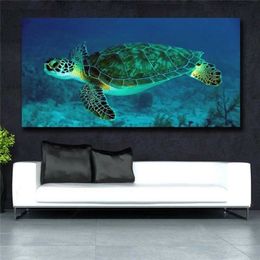 Colourful sea turtle Pictures Canvas Painting Animal Posters and Prints Wall Art for living room Modern Home Decoration845415641217H