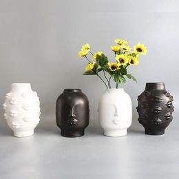 Home Decor Creative Ceramic Vase for Flowers Human Face Lip Design Living Room Decor Plant Pots Decorative Room Aesthetic186A