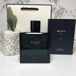 Cologne for Men Luxury 100ML Spray Perfumes BLEU Male Natural Long Lasting Pleasant Woody Fragrances Brand Sexy Charming Scent for Gift 3.4 fl.oz Wholesale