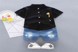 Toddler Kids Baby Boys Shirt Cartoon Tops Denim Shorts Pants Outfits Set Clothes 2108042874286