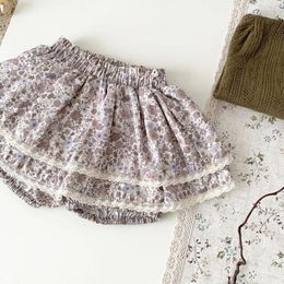 Shorts Darcoo Baby Girl Cotton Flower Toddler Autumn Winter Skirt Bloomer With Lace Kids Clothes 0-4Y