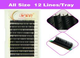 Extensão de cílios postiços naturais, volume 3d, ferramenta de maquiagem de cílios individuais, fibra coreana, 4 bandejas b ccurl 8-15mm1832690