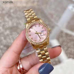 AA luxury gold sliver women watch Top brand designer 28mm wristwatches diamond lady watches All Stainless band For womens Valentines Christmas Mothers Day Gift