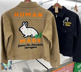 Men039s Jackets New Cartoon Rabbit Embroidery Jackets Oversize Couple Zip Jacket Coats T2212026570236