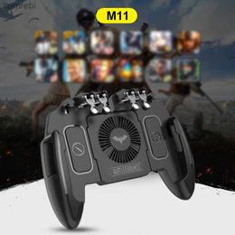 Game Controllers Joysticks PUBG Mobile Joystick Controller Turnover Button Gamepad For PUBG IOS Android Six 6 Finger Operating Gamepad With Cooling Fan L24312