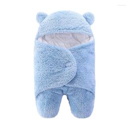 Blankets Born Receiving Blanket Soft Warm Stroller Wrap Cartoon Bear Double-Layer Cotton Baby For