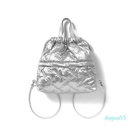 One Shoulder Embroidered Backpack Unique Design Cloud Bag Sweet and Fashionable Space Cotton Down Bag for Women