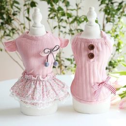 Milk Shake Powder Girls' Vest And Dresses For Dogs Pet Clothing Pink Colour Dress Dog Clothes Goods Cats Apparel310Z