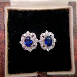 Stud Earrings Huitan Noble Blue Cubic Zirconia Women Wedding Engagement Luxury Bridal Ear Accessories Fashion Jewelry Wholesale