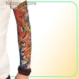 Protective Sleeves Sleeve Men and Women Nylon Temporary Tatto Arm Stockings Oversleeves Fake Tattoo Sleeves5339020 L240312