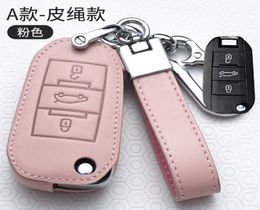 Leather Car Key Cover Case For Citroen CQuatre C4 C5 C6 C3XR C4L Elysee C5 AircrossKey Case For Car2395523