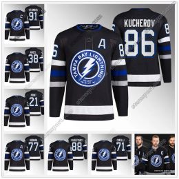 Custom Men Women Youth Tampa''Bay''Lightning''86 Nikita Kucherov Third Black Jerseys Anthony Cirelli Steven Stamkos Michael Eyssimont Jeannot Haydn Fleury Andrei