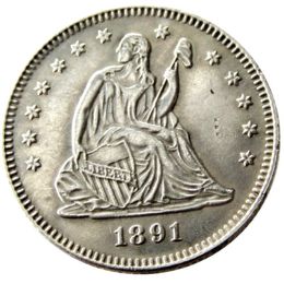 US Coins 1891 P O S Seated Liberty Quater Dollar Silver Plated Craft Copy Coin Brass Ornaments home decoration accessories2812