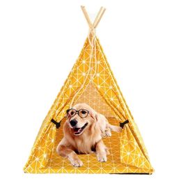 Tent Pet Foldable House Outdoor Portable Cat Cage Kitten Dog Bed Kennels Crate Y200330305F