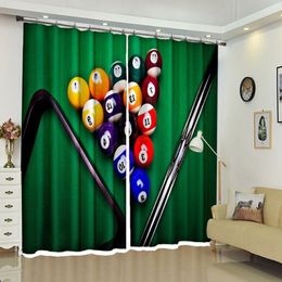 Customized Blackout Curtains Billiards 3D Print Window decorate Drapes For Living room Bed room Office el Wall Tapestry197a