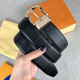 Designer Belts Fashion Silver Neddle Buckle Leather Belt Luxury Gold Buckle Waistbands Classic Cowskin Mens Grid Waistband Cintura Ceinture Width 34mm -7