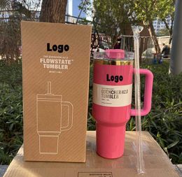 Mugs Sell Well 1 1 Same Free Shipping All in stock flamingo pink watermelon red 1.8 Pounds Modern Quencher H2.0 FlowState 40 oz Tumbler - Pink Parade L240312