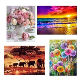 2020 New Full Drill 5D DIY Diamond Painting Flower Paintings 3D Embroidery Cross Stitch Arts Craft Home Wall Decoration Picture259F