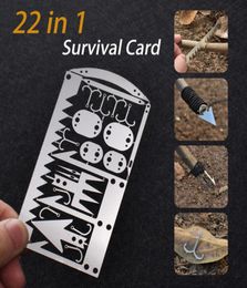 EDC Kit 22 In 1 Fishing Gear Credit Card MultiTool Outdoor Camping Equipment Survival Tools Hunting Emergency Survival3390410