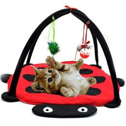 Red Beetle Fun Bell Cat Tent Pet Toy Hammock Toy Cat Litter Home Goods Cat House214V